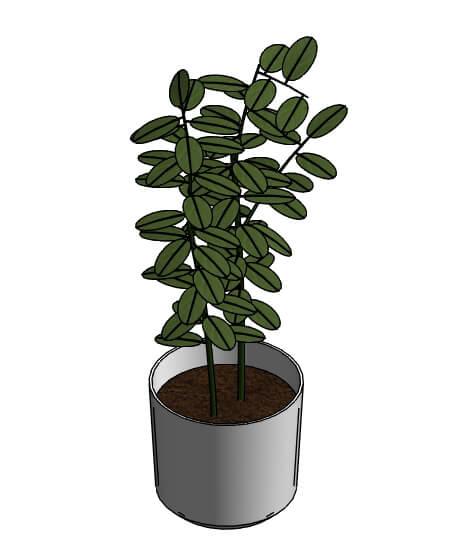 Maceta Cerámica de Pie con Planta