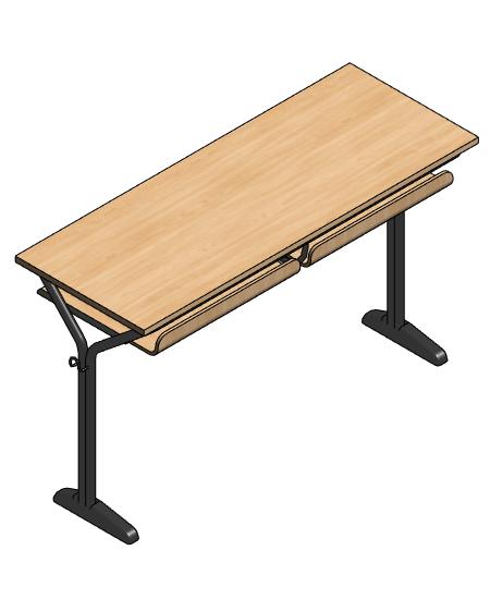 Dual School Desk with Shelf